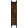 vidaXL Knižnica s dvierkami dymový dub 44,5x30x154,5 cm kompoz. drevo