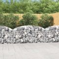 vidaXL Oblúkový gabionový kôš 200x50x80/100 cm pozinkované železo