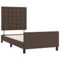 vidaXL Posteľný rám s čelom hnedý 80x200 cm umelá koža