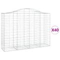 vidaXL Oblúkové gabionové koše 40 ks 200x50x140/160 cm pozink. železo