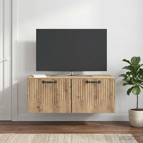 vidaXL Nástenná TV skrinka Nástenný Dub artisan 78,5 x 41 x 30 cm