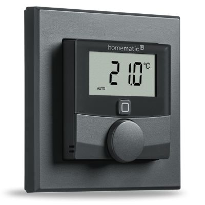 Homematic IP   Nástenný termostat so senzorom vlhkosti, antracit - HmIP-WTH-A