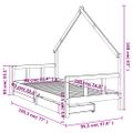 vidaXL Rám detskej postele zásuvky biely 90x190 cm masívna borovica
