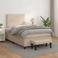 vidaXL Boxspring posteľ+matrac, kapučínová 120x190cm, umelá koža