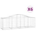 vidaXL Oblúkový gabionový kôš 6 ks 200x50x60/80 cm pozinkované železo