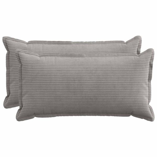 vidaXL Poťah na podložku 2 ks HOUTEN Svetlosivá 40 x 80 cm manšestr
