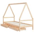 vidaXL Rám detskej postele so zásuvkami 90x200 cm masívna borovica