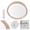 LED nástenné svietidlo ILVI, kruhové 30 W, stmievanie + CCT, drevo