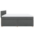 vidaXL Boxspring posteľ s matracom tmavosivá 200x200 cm látka