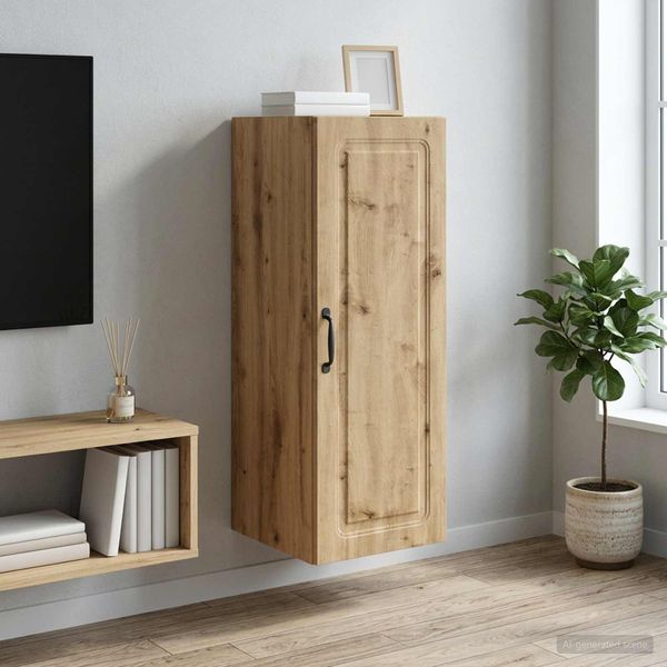 vidaXL Nástenná skrinka 33 x 34,5 x 90 cm Kompozitné drevo Dub artisan