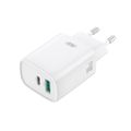 XO sieťová nabíjačka CE30 PD 30W 1x USB-C 1x USB biela + kábel USB-C - Lightning