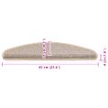 vidaXL Schodové rohože 15 ks 65x21x4 cm strieborné polkruhové veľké