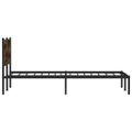 vidaXL Kovový posteľný rám bez matraca dymový dub 150x200 cm