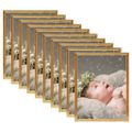 vidaXL Fotorámiky na stôl, koláž 10 ks, zlaté 20x25 cm, MDF