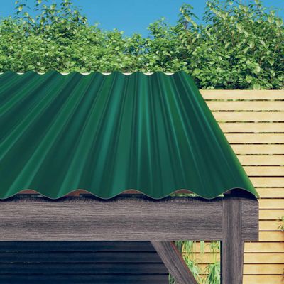 vidaXL Strešné panely 12 ks pozinkovaná oceľ zelená 80x36 cm