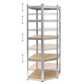 Kovový skladovací regál Atos RB-1254 180x40x70 strieborný