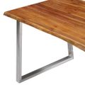 vidaXL Jedálenský stôl 160x80x75 cm masívne akáciové drevo a nehrdzavejúca oceľ