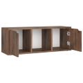vidaXL TV skrinka, tmavý dub 88,5x27,5x30,5 cm, kompozitné drevo