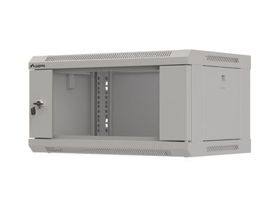 Lanberg racková skriňa 19'' nástenná 4u/540x350 (flat pack) s presklenými dverami šedá