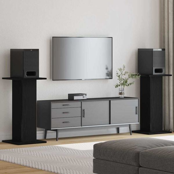 vidaXL Stojany na reproduktory 2 pcs Čierny dub 30 x 30 x 60 cm