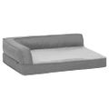 vidaXL Ergonomický matrac pre psa 75x53 cm ľanový vzhľad flís šedý