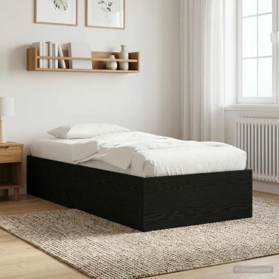 vidaXL Rám postele na podlahe Čierny dub 80 x 200 cm Kompozitné drevo