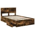 vidaXL Rám postele Dymová dub 135 x 190 cm Inžinierske drevo