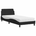 vidaXL Posteľ s matracom Dover čierna 90x200 cm látka