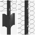 vidaXL Hexagonálny plot s stĺpom 25 x 1 m PVC potiahnutá oceľ Sivá