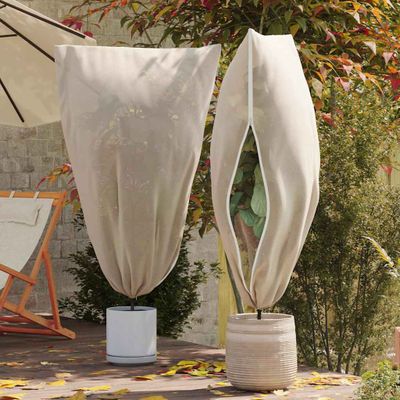 vidaXL Covers na fleece pre ochranu rastlín pred mrazom 5 pcs Béžová