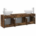 vidaXL Set kabinetov do kúpeľne 3 ks Dymový dub 49,5 x 44,5 x 65 cm
