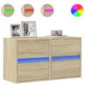 vidaXL TV nástenné skrinky s LED svetlami 2 ks dub sonoma 41x31x45 cm