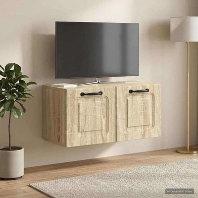 vidaXL Nástenná TV skrinka Nástenný Dub sonoma 59,5 x 31 x 30 cm