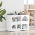 vidaXL Servírovacia skriňa ELST Vysoký lesk bielej 80,5 x 35 x 59 cm