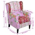 vidaXL Látkové kreslo s patchwork dizajnom