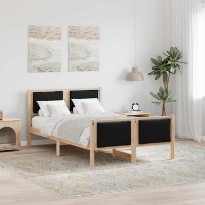 vidaXL Rám postele s čelnou doskou Čierna 120 x 200 cm látka