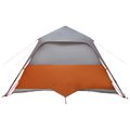 vidaXL Rodinný stan so strechou Šedá a oranžová 305 x 275 x 190 cm