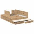 vidaXL Rám postele s úložným prostorem s dverami Remeselný dub 140 cm