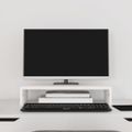 vidaXL Stojan na monitor biely 50x27x10 cm masívna borovica