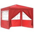 vidaXL Párty stan 250 x 250 x 240 cm Červená PE a oceľ