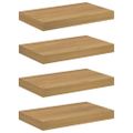 vidaXL Stenná polica Nástenná montáž 4 ks Hnedá 40 x 23,5 x 3,8 cm