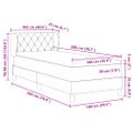 vidaXL Posteľ s pružinovým rámom Tmavozelená 100 x 200 cm Zamat