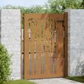 vidaXL Záhradná brána 100x150 cm, corten oceľ, bambusový dizajn