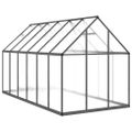 vidaXL Skleník s podkladovým rámom antracitový 334x169x195 cm hliník