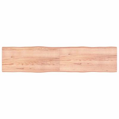 vidaXL Stolová doska svetlohnedá 220x50x(2-4)cm ošetrený masív hrany