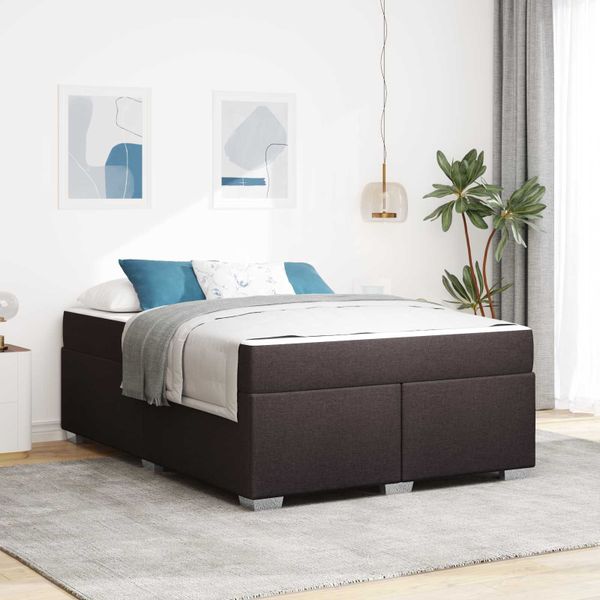 vidaXL Rám postele s matracmi Tmavohnedá 160 x 200 cm látka
