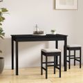 vidaXL Jedálenský stolík čierny 110x55x75 cm borovicový masív