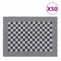 vidaXL Kuchynské utierky 50 ks čierno-biele 50x70 cm bavlna