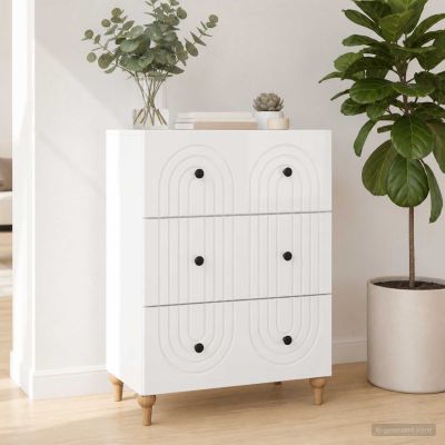 vidaXL Zásuvkový kabinet Biela s vysokým leskom 66 x 34,5 x 90 cm