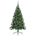 vidaXL Umelý predsvietený vianočný stromček Zelená 120 cm PVC